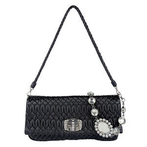 Miu Miu Matelass Leather Shoulder Bag Black